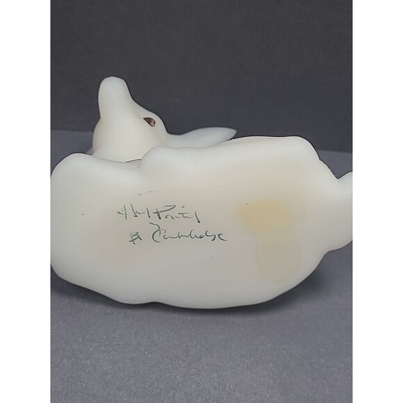 Fenton White Deer Figurine with Floral Accents - Picture 6 of 6